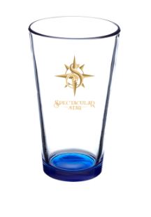 Spectacular Star Blue Glass Pint Cup